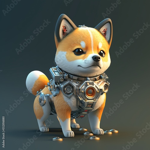 cute dog 3d Generative AI © GodNopparat