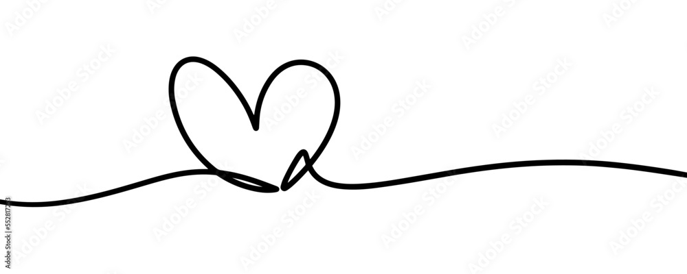 Line art love heart banner background design vector. Line art love heart banner background design vector.