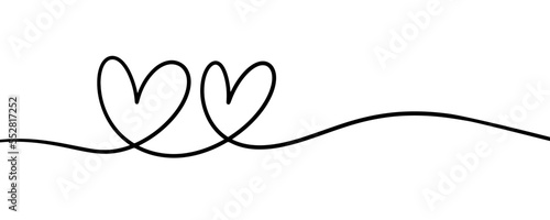 Line art two love shape banner background design vector. 