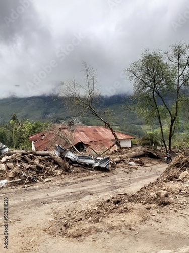destroyed house due to disasters