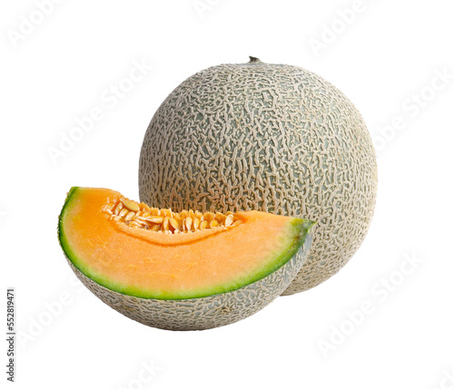 cantaloupe melon on transparent png photo