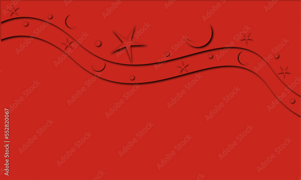 Moon and stars papercut slime red background with copy spaces. Moon and stars papercut slime red background with copy spaces.