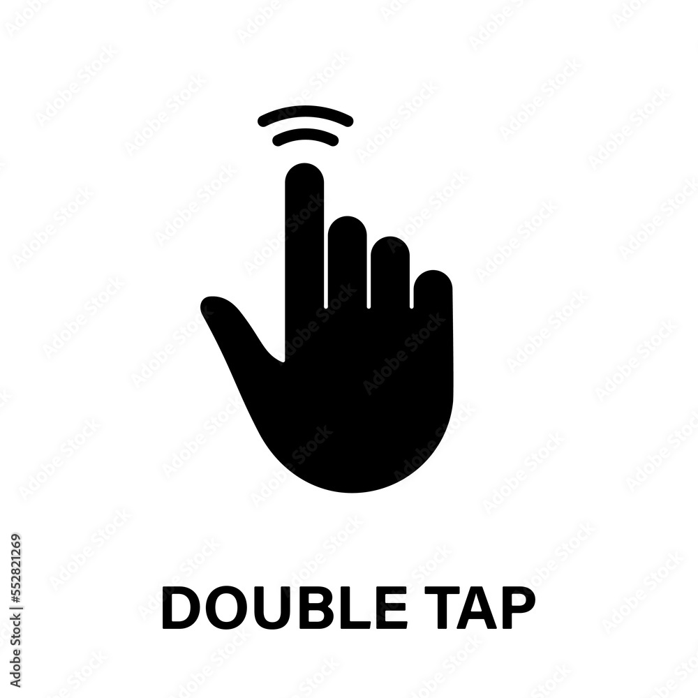 Double Tap Gesture, Hand Cursor of Computer Mouse Black Silhouette Icon. Pointer Finger Glyph Pictogram. Click Double Press Touch Swipe Point on Cyberspace Website Sign. Isolated Vector Illustration Double Tap Gesture, Hand Cursor of Computer Mouse Black Silhouette Icon. Pointer Finger Glyph Pictogram. Click Double Press Touch Swipe Point on Cyberspace Website Sign. Isolated Vector Illustration