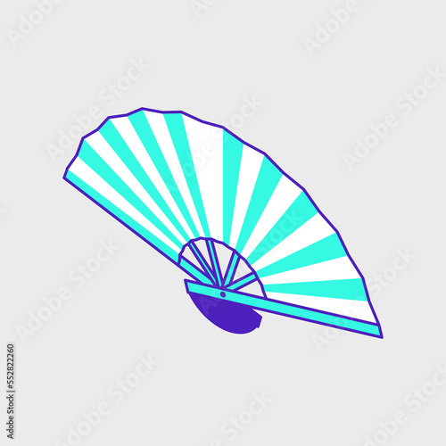 Traditional hand fan isometric vector icon illustration