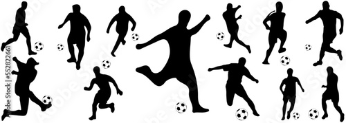 Soccer players  Vector set of football