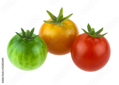 Wallpaper Mural Cherry tomatoes in three different colors - red, yellow and green, PNG isolated on transparent background Torontodigital.ca