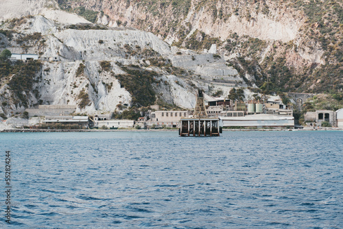 La vecchia fabbrica in cui si estraeva la pietra pomice a Lipari, nell'arcipelago delle Eolie in sicilia