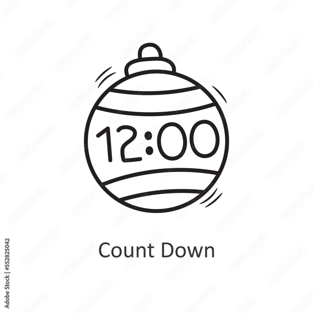 Obraz premium Count Down vector outline Icon Design illustration. New Year Symbol on White background EPS 10 File
