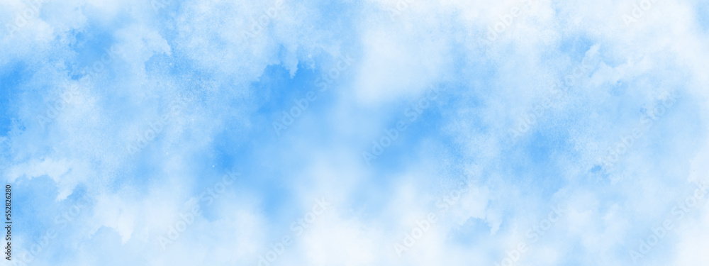 Bright beautiful winter seasonal puffy and cloudy natural blue sky background with various natural tiny clouds.	