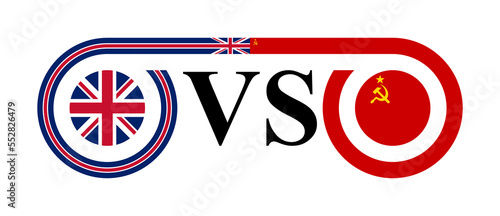 the concept of united kingdom vs soviet union. vector illustration isolated on white background