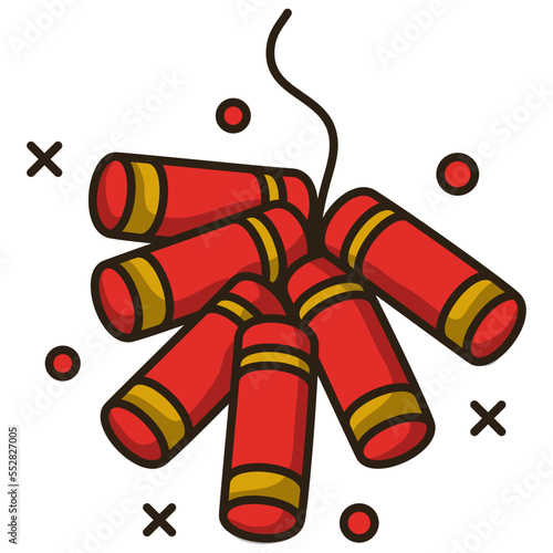 firecracker chinese new year icon cartoon