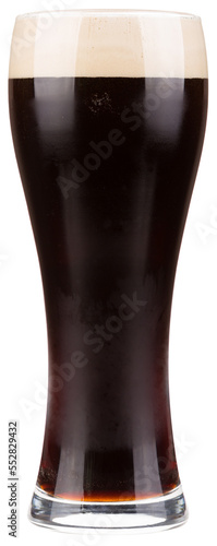 Porter beer glass, PNG isolated on transparent background	
