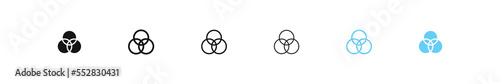 Color circle icon. RGB and CMYK diagram pallete sign. Mixing colour symbol. Vector sign.