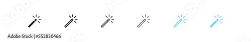 Magic wand icon. Design tool sign. Magician stick symbol. Wizard tool icons. Vector sign.