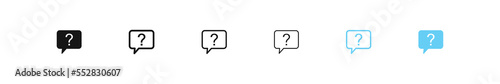 Question message icon. Bubble ask sign. FAQ mark symbol. Answer information icons. Vector sign.