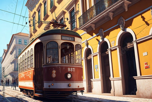 Generative AI : a tram in Lisbon city