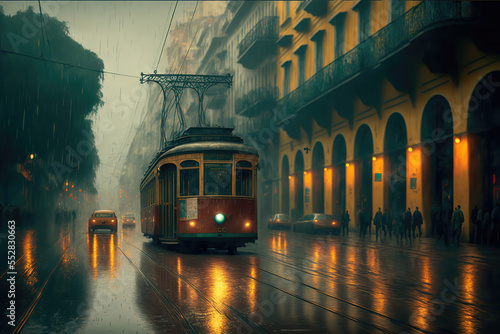 Generative AI : a tram in Lisbon city