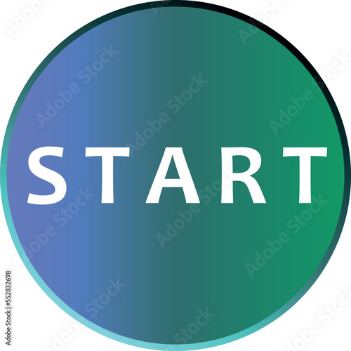 Simple button vector lettering START