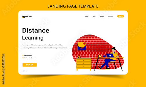 Online education and Distance learning landing page template