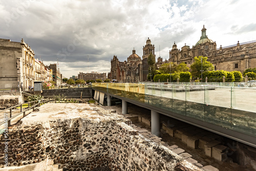 Ruins of Templo Mayor in the center of Mexico city, Mexico photo