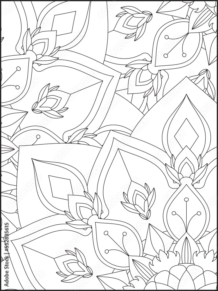 Floral Coloring Pages, Mandala Coloring Page For Adult 