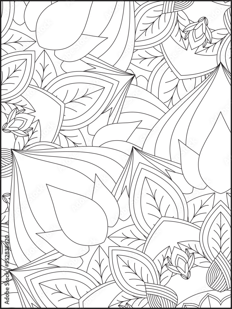 Floral Coloring Pages, Mandala Coloring Page For Adult Stock Vector ...