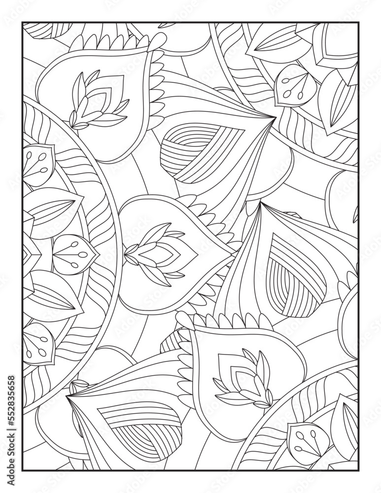 Floral Coloring Pages, Mandala Coloring Page For Adult 