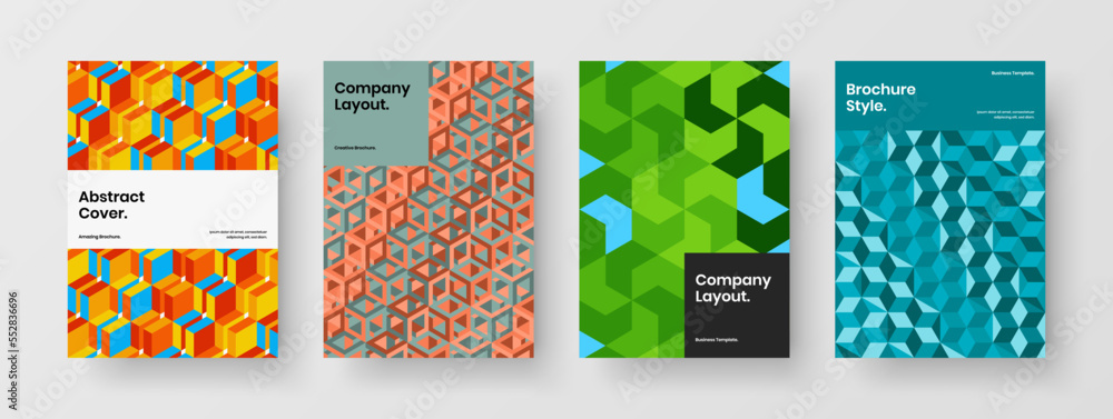 Premium brochure vector design concept set. Simple geometric pattern placard template collection. Premium brochure vector design concept set. Simple geometric pattern placard template collection.