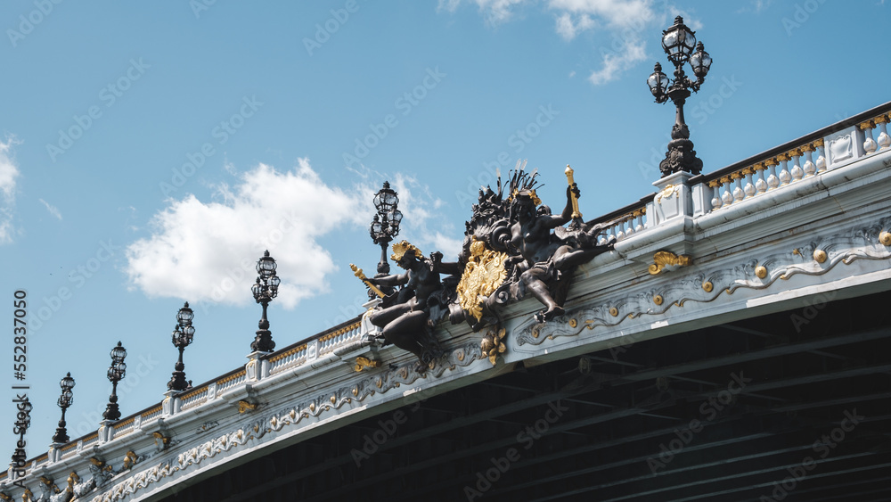 Fototapeta premium Decorated famous old bridge over Seine in Paris France
