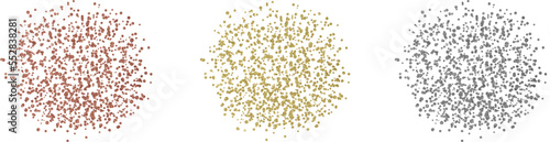 Golden, rose gold and silver confetti round shapes
