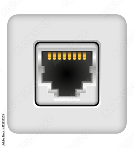 lan connector for internet transmission vector illustration
