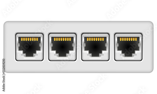 lan connector for internet transmission vector illustration