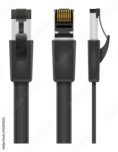 lan plug for internet transmission vector illustration