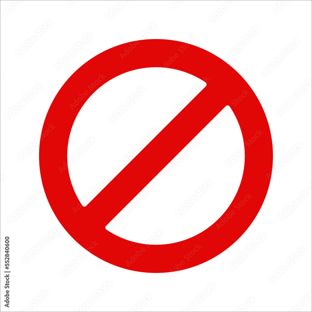 No sign icon. sign for mobile concept and web design. vector illustration No sign icon. sign for mobile concept and web design. vector illustration
