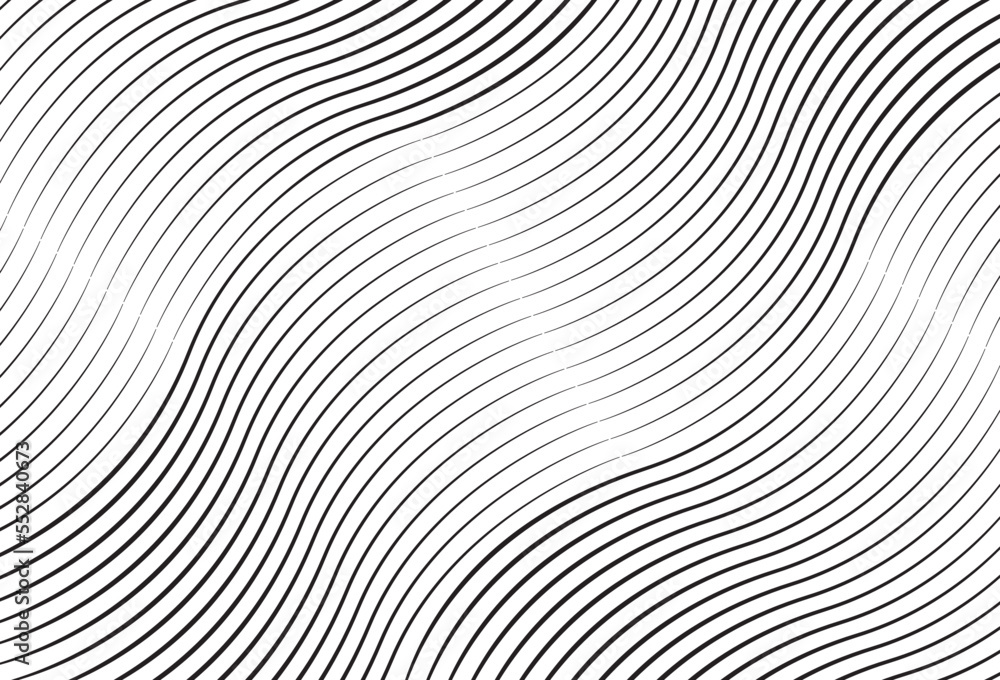 elegant minimalist background of black thin wavy lines on white background