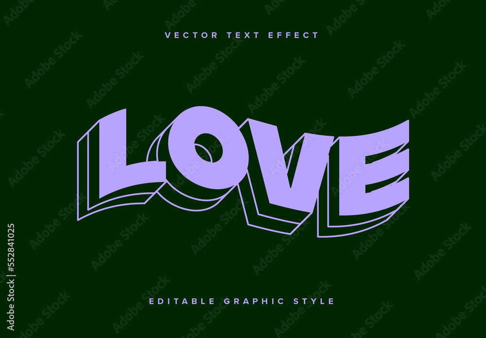 Wavy 3D Outlined Text Effect Mockup Stock Template Adobe Stock