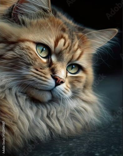 Norway forest cat, beautiful illustration of a norway cat, illustration, generative AI