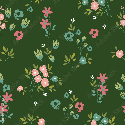 Cute, seamless, print, floral pattern, conversational,  pattern, colorful doodle flowers, hand drawn florals for textile, fabric, clothing, tshirt, wallpaper, packaging, sweatshirt, kids, girls, women
