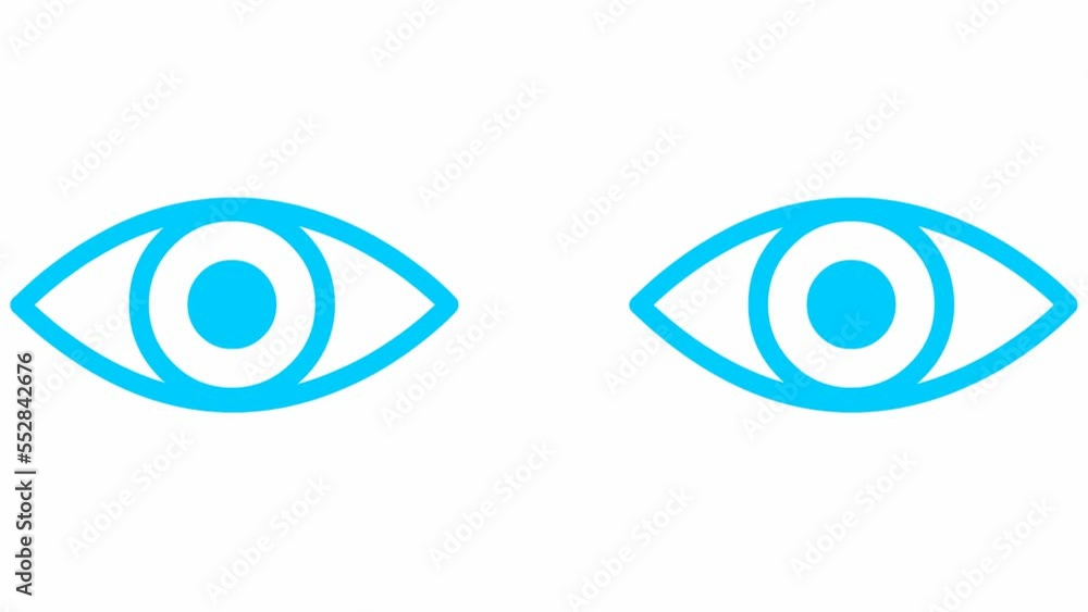 Animated blue two eyes are closing. blinks an eyes. Linear icon. Looped video. Vector illustration on white background. Animated blue two eyes are closing. blinks an eyes. Linear icon. Looped video. Vector illustration on white background.