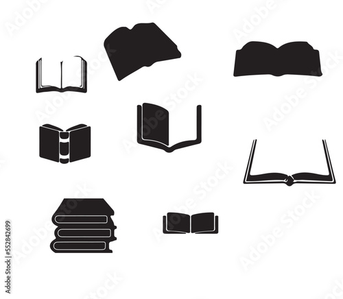 Books set silhouette