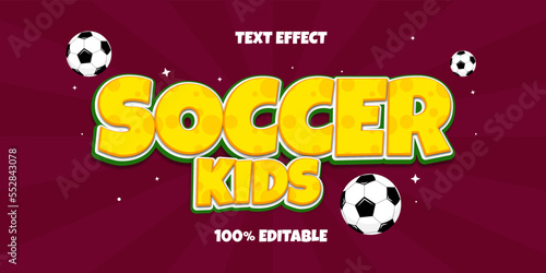 soccer kids text effect premium vector