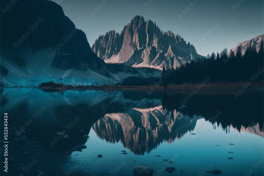 Obraz premium sunset on the mountains