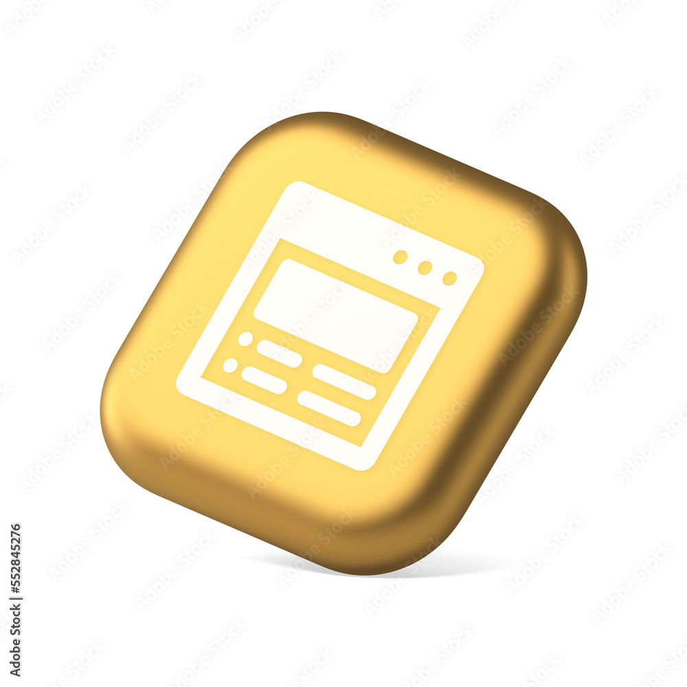 Internet document tax form banking account web page button virtual browsing interface 3d isometric icon Internet document tax form banking account web page button virtual browsing interface 3d isometric icon