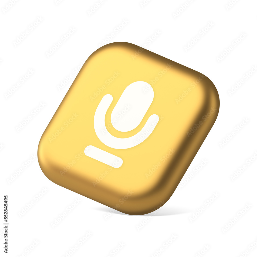 Microphone sound live recording button web app design radio music broadcasting 3d isometric icon Microphone sound live recording button web app design radio music broadcasting 3d isometric icon