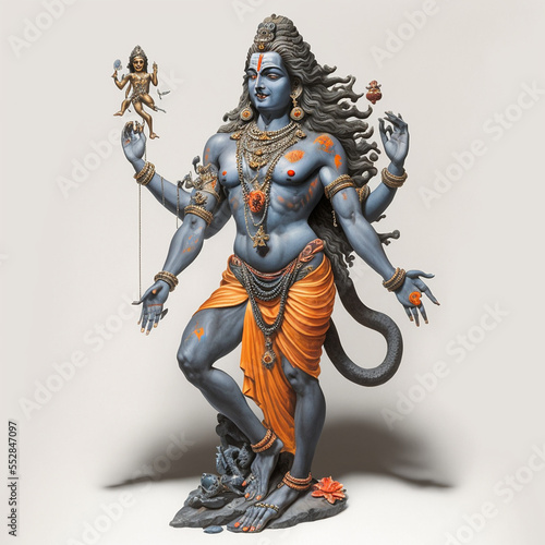 Lord Shiva Gott der Zerstörung epische Pose mit Tribuvhan für t-shirt print, poster - Religiöse hinduistische Kunst