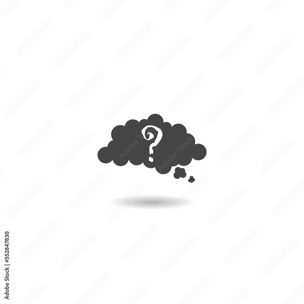 Speech bubble with question mark icon with shadow Speech bubble with question mark icon with shadow
