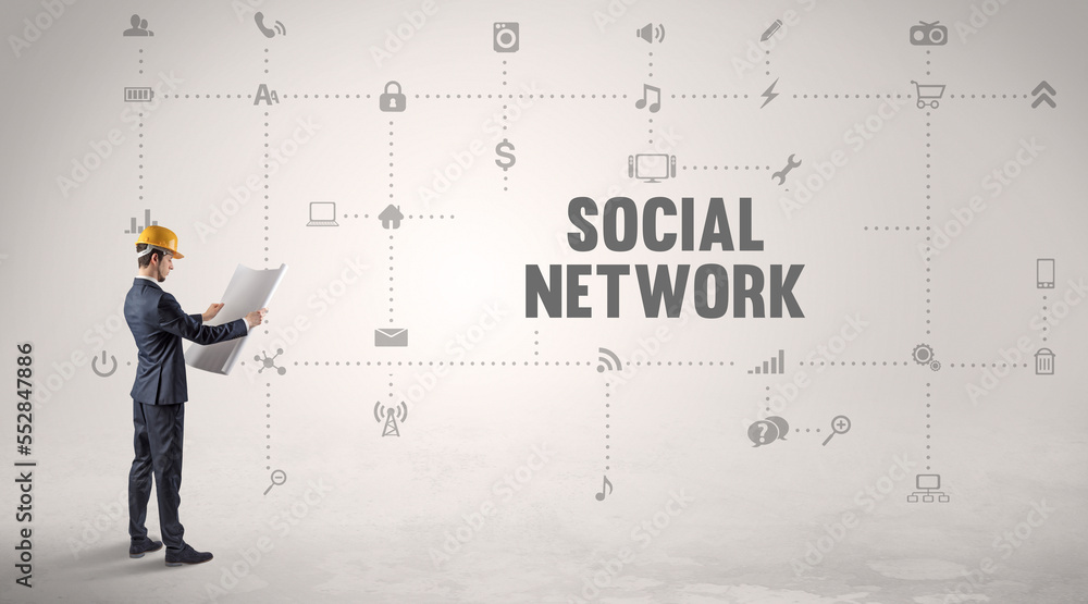 Engineer working on a new social media Engineer working on a new social media