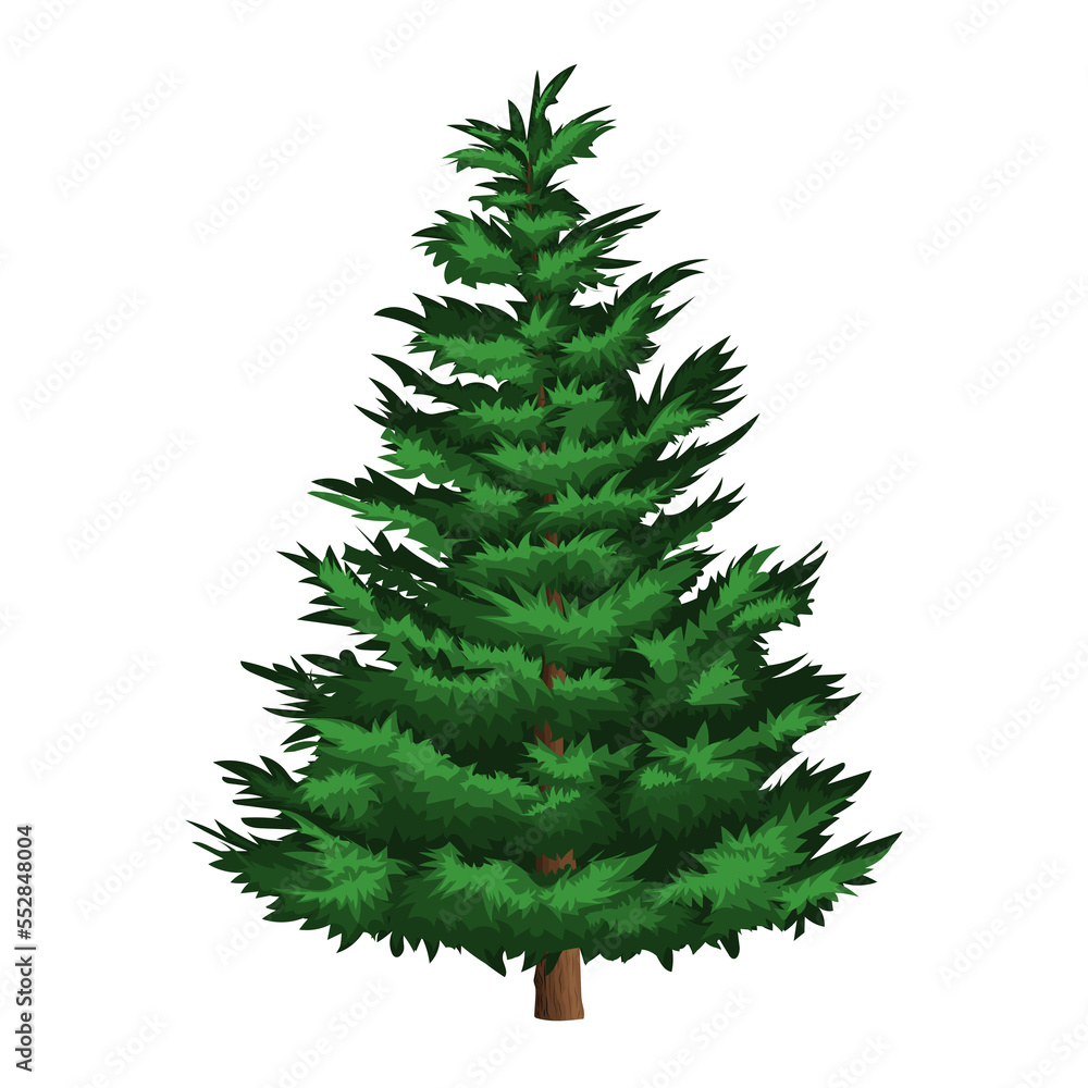 Fototapeta premium Simple Christmas trees against a white background vector illustration