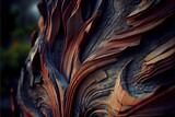  a close up of a tree trunk with a very interesting pattern on it's bark and leaves. Generative AI