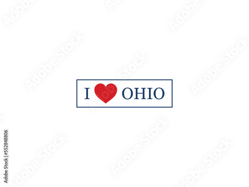 I Love Ohio Vector Template
